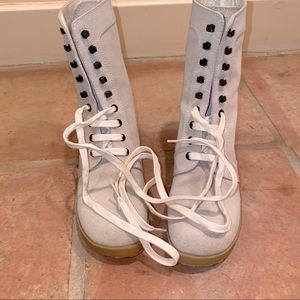 Super cute combat boots. Suede. Made in Italy.